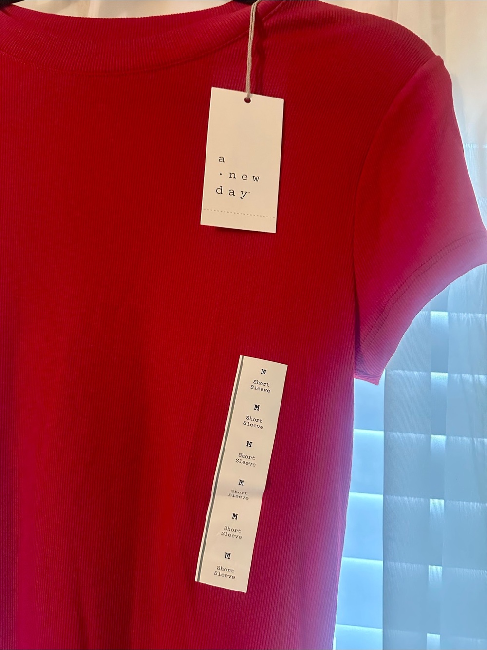 Red Ribbed Top - Picture 5 of 6